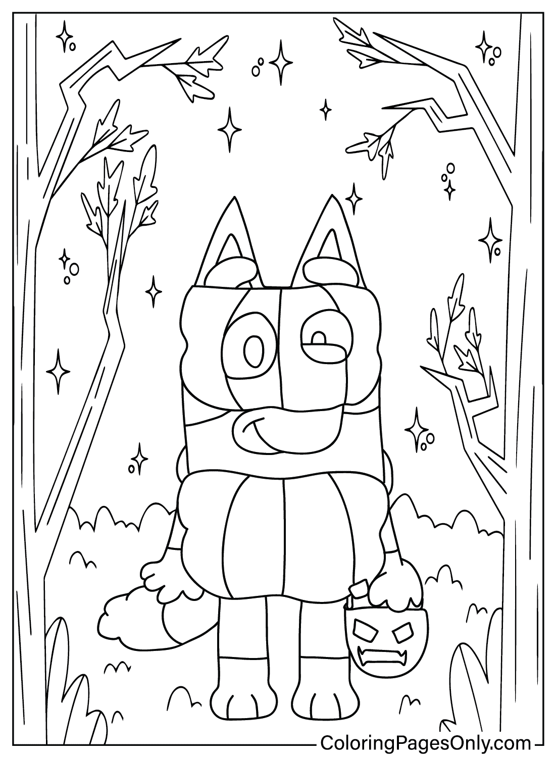 Bluey Coloring Pages Halloween Ideas