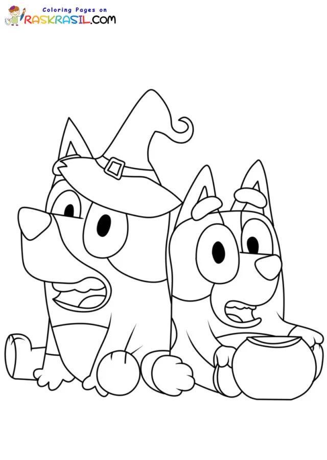 Bluey Coloring Pages Halloween In Printable