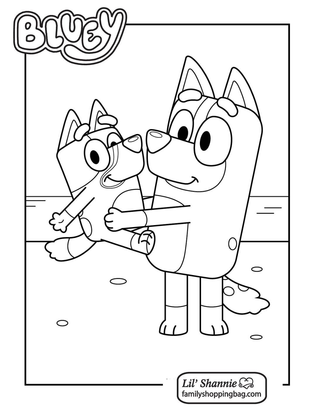 Bluey Family Coloring Pages