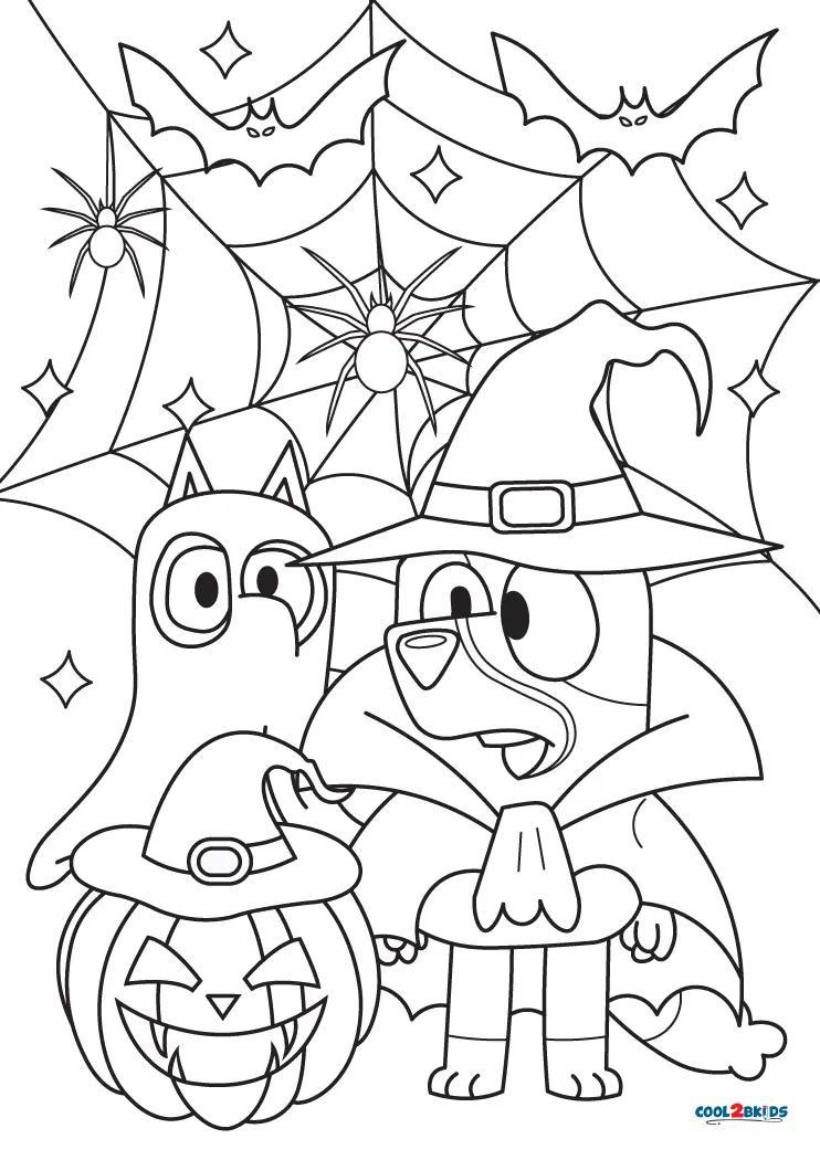 Bluey Halloween Coloring Pages For Kids