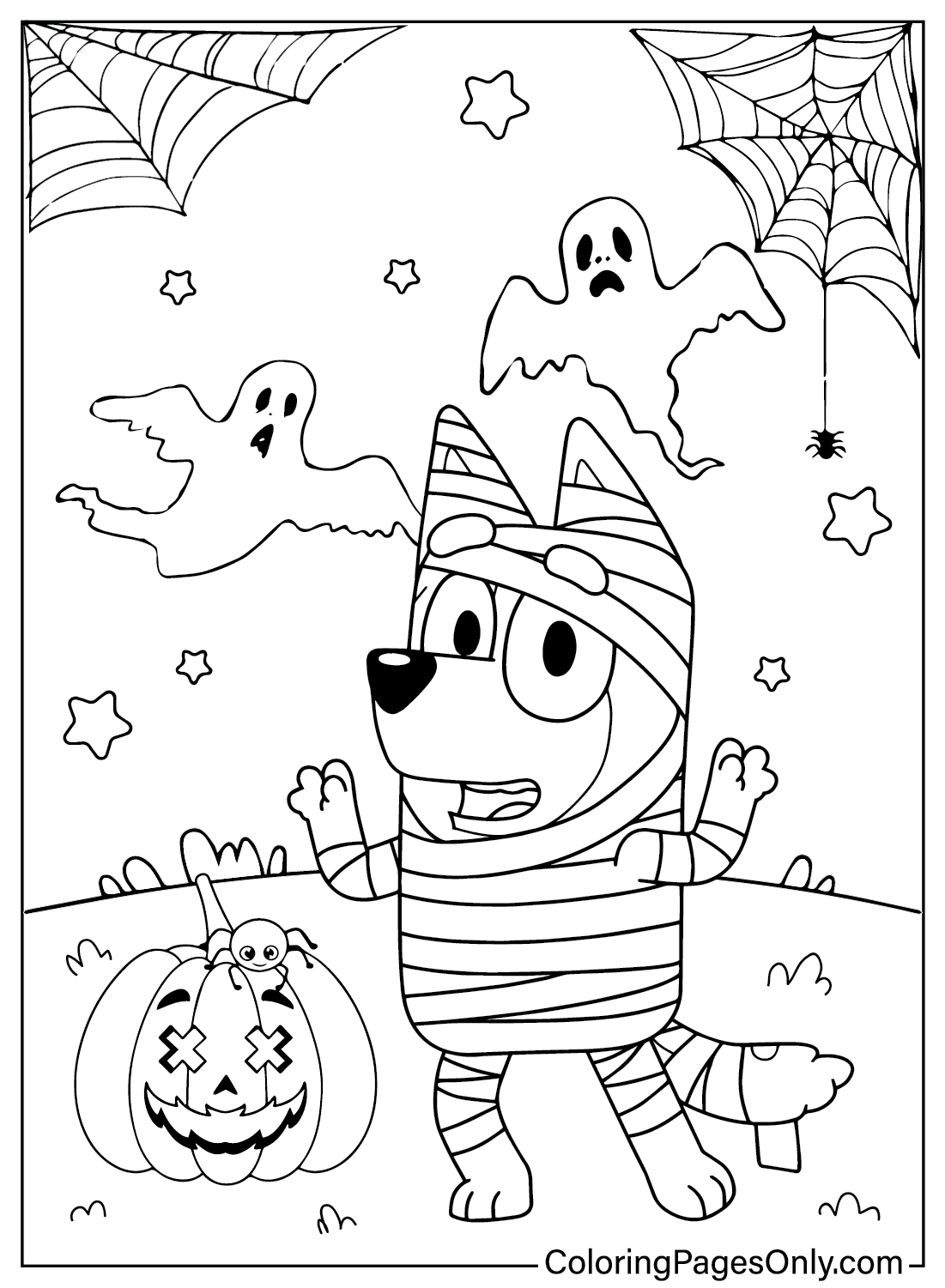 Bluey Halloween Coloring Pages Pdf