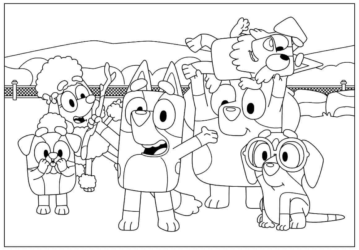 Bluey Themed Coloring Pages