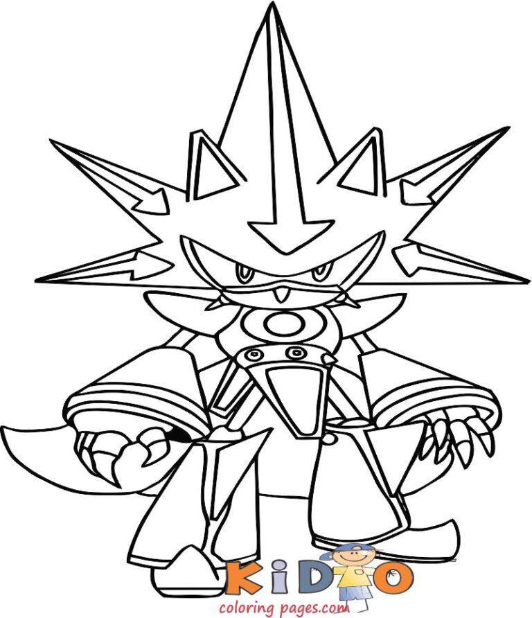 Cartoon Metal Sonic Coloring Pages