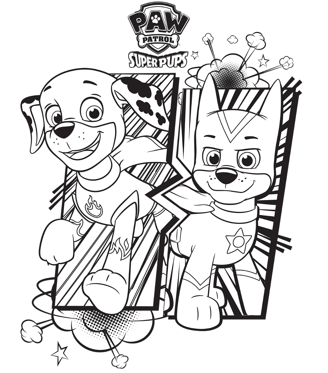 Coloring pages featuring Paw Patrol