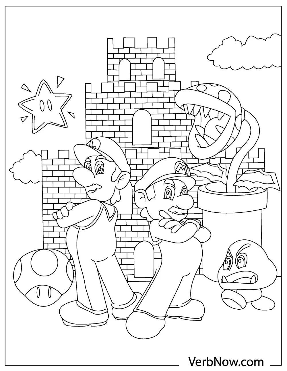 Cute Mario Coloring Pages