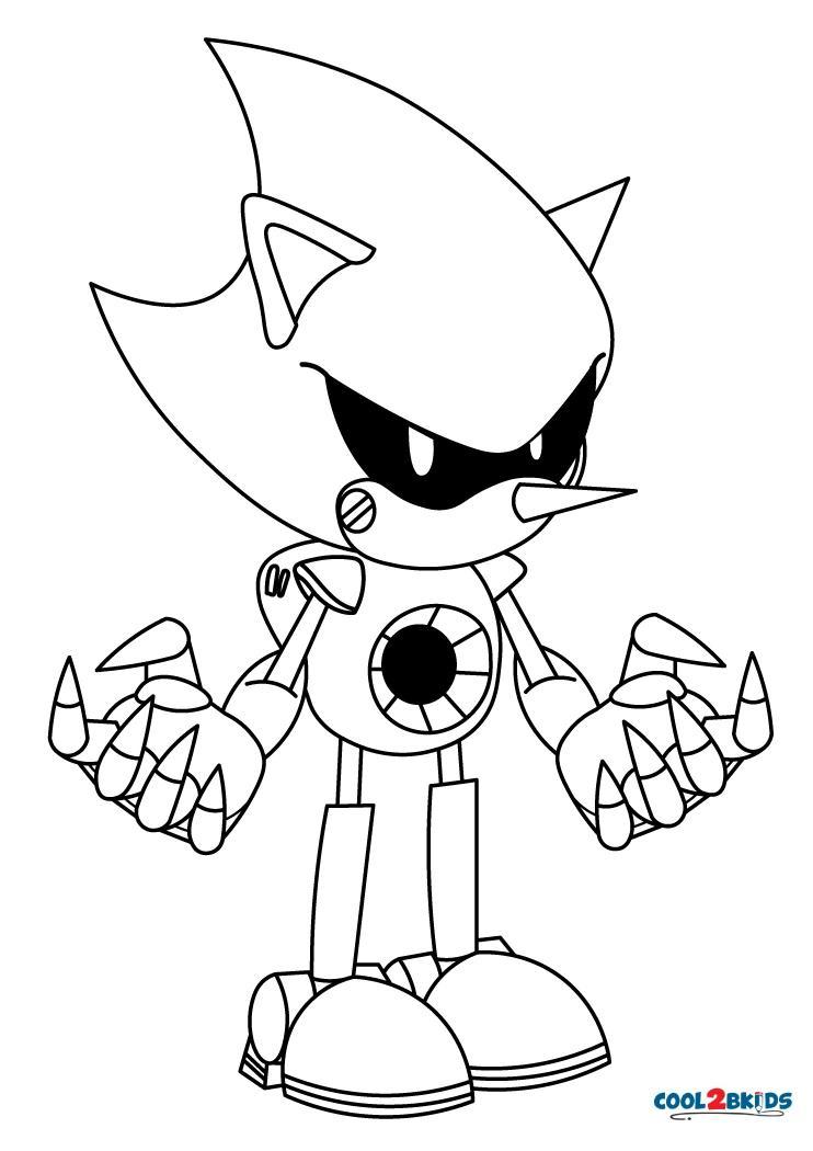 Detailed Metal Sonic Coloring Pages