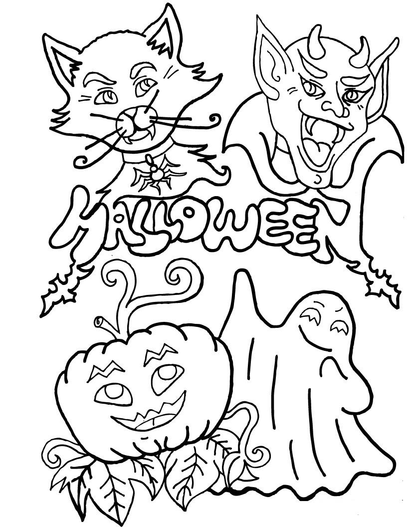 Easy Halloween Coloring Pages