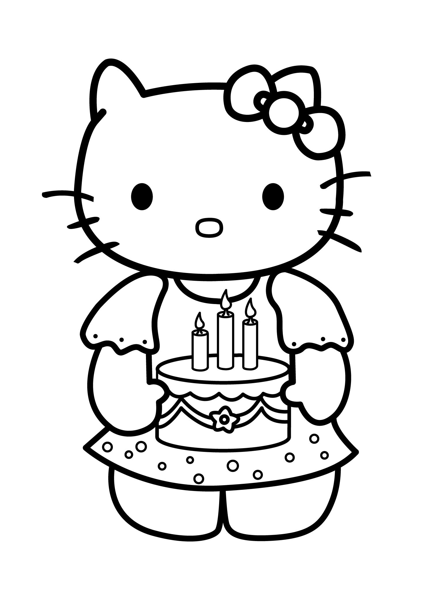 Free Printable Hello Kitty Birthday Coloring Pages