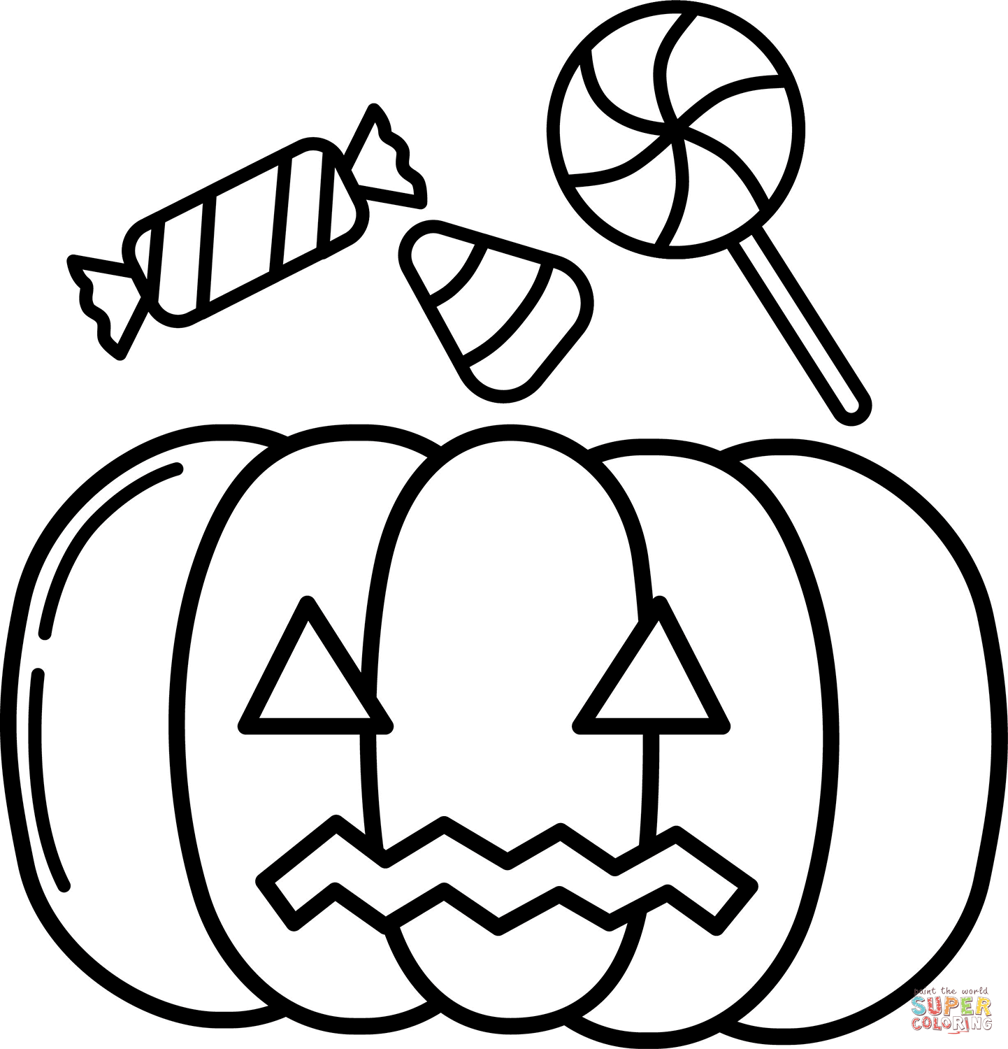 Halloween Candy Coloring Pages Disney