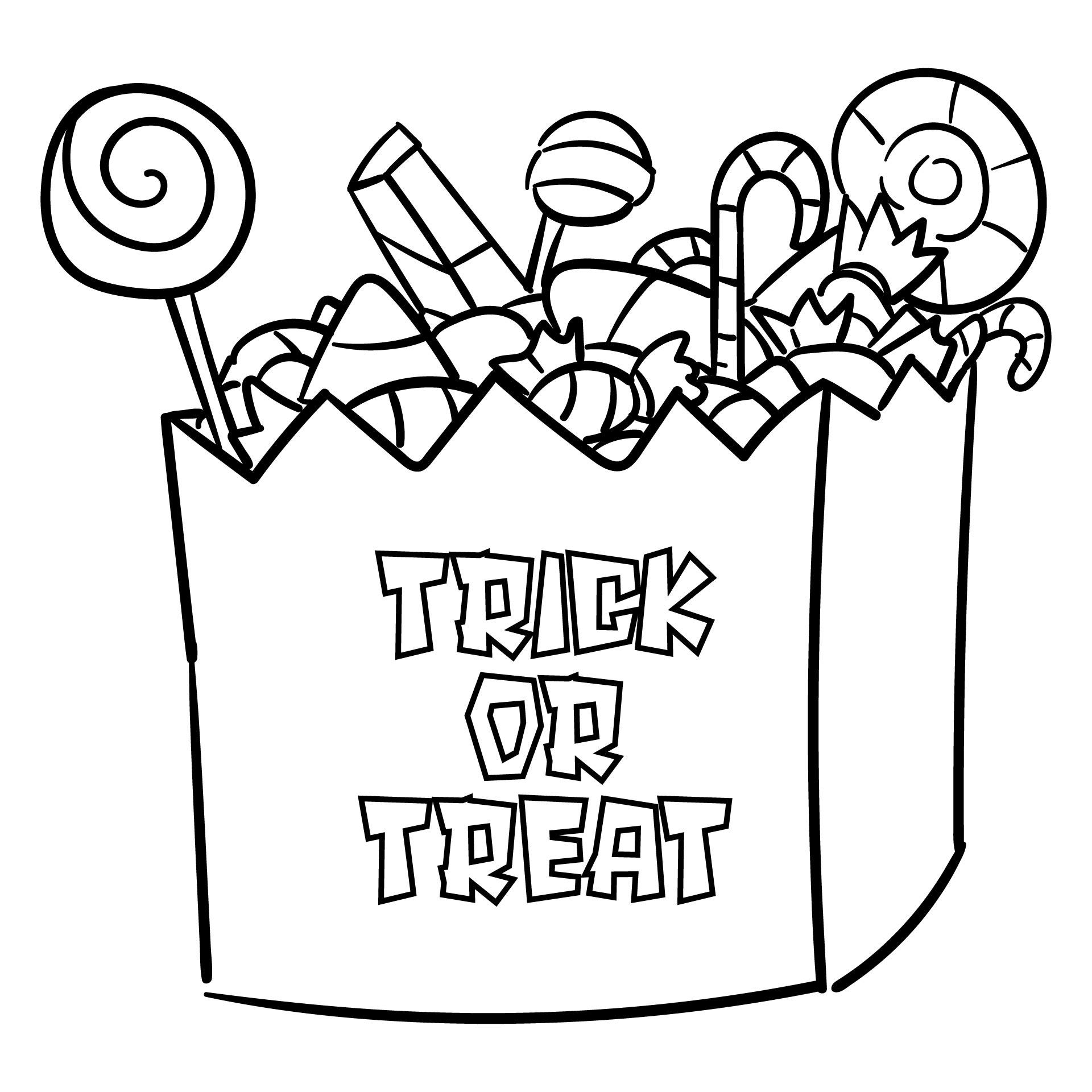 Halloween Candy Coloring Pages High Resolution