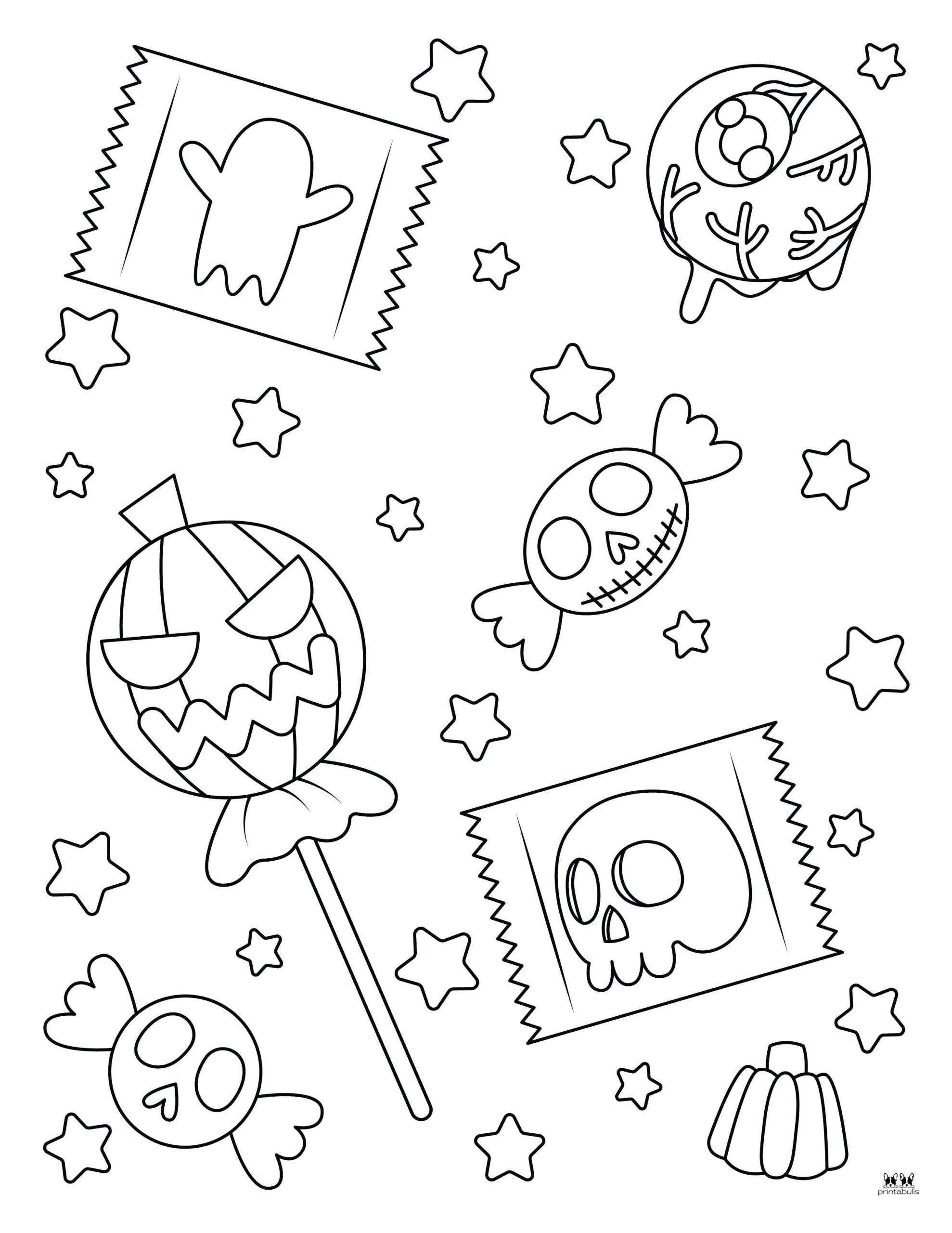 Halloween Candy Coloring Pages Printable