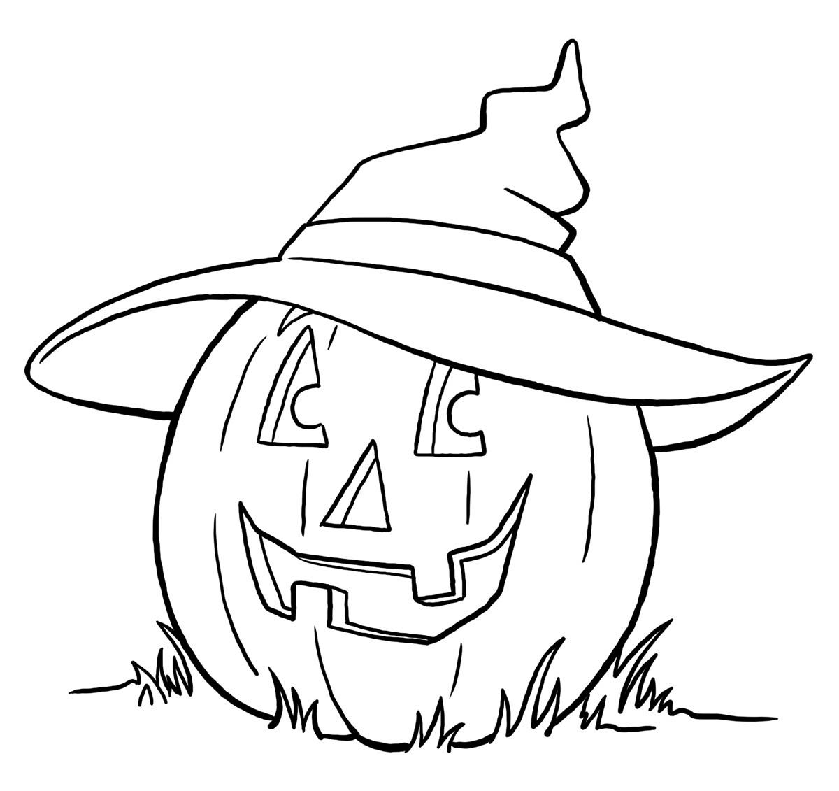 Halloween Pumpkin Coloring Pages Black And White