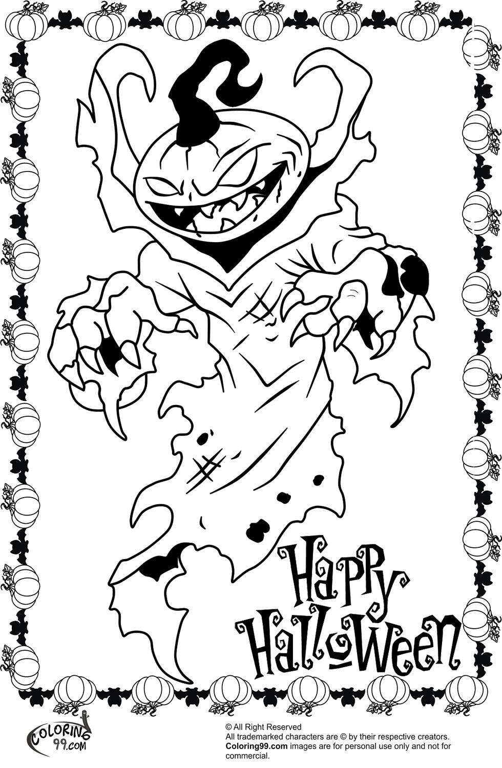 Halloween Pumpkin Coloring Pages Black