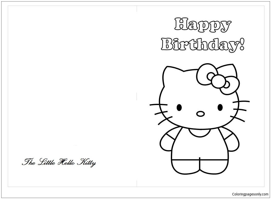 Hello Kitty Birthday Banner Coloring Pages