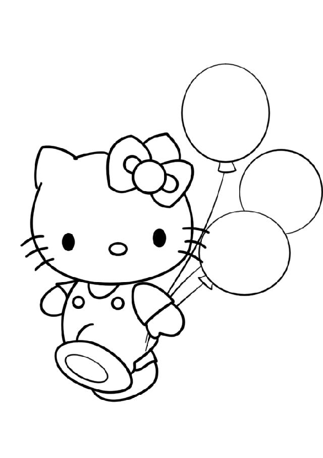 Hello Kitty Birthday Cake Coloring Pages