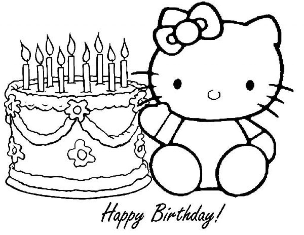 Hello Kitty Birthday Coloring Pages For Kids