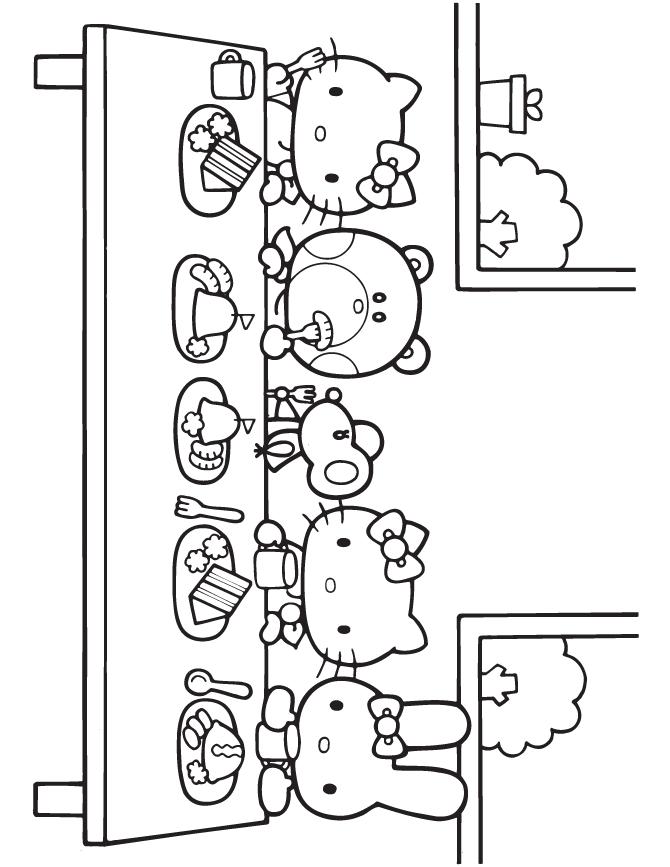 Hello Kitty Birthday Decorations Coloring Pages