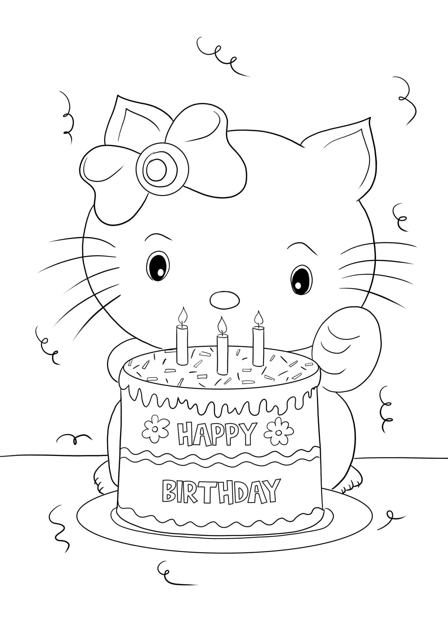 Hello Kitty Birthday Invitation Coloring Pages