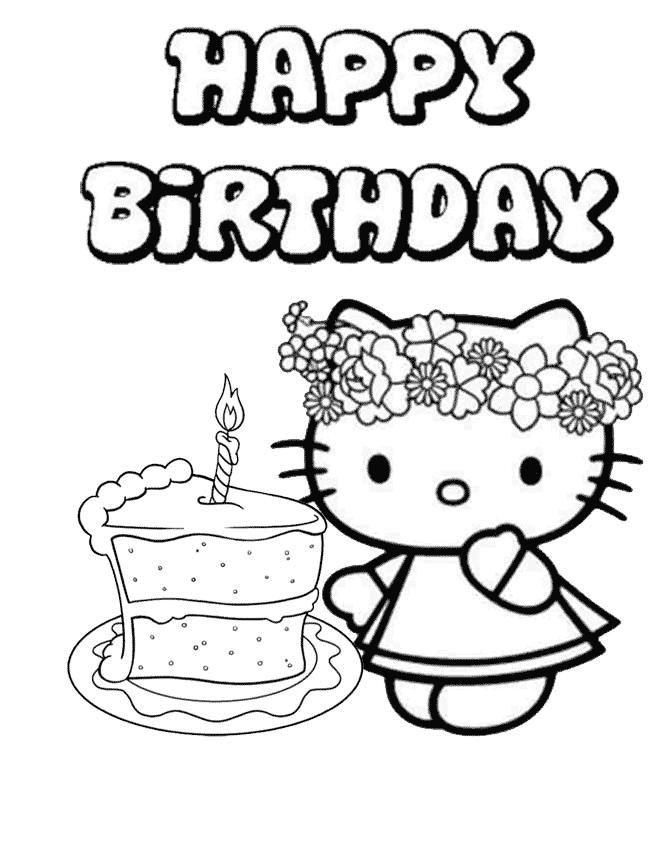 Hello Kitty Birthday Printables Coloring Pages