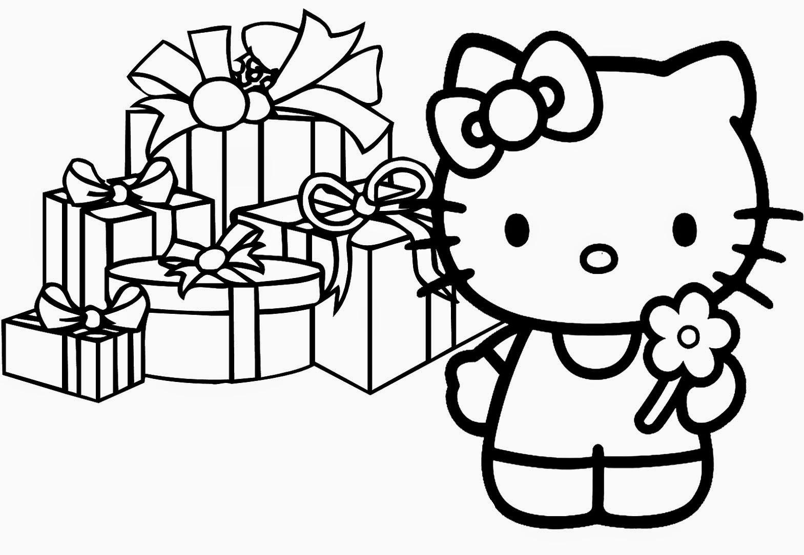 Hello Kitty Birthday Surprise Coloring Pages