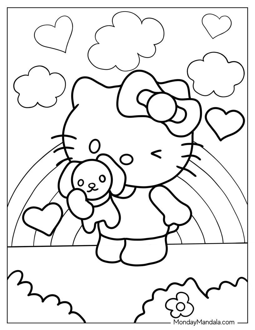 Hello Kitty Coloring Pages Birthday