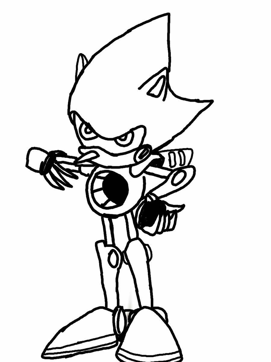 Holiday Metal Sonic Coloring Pages