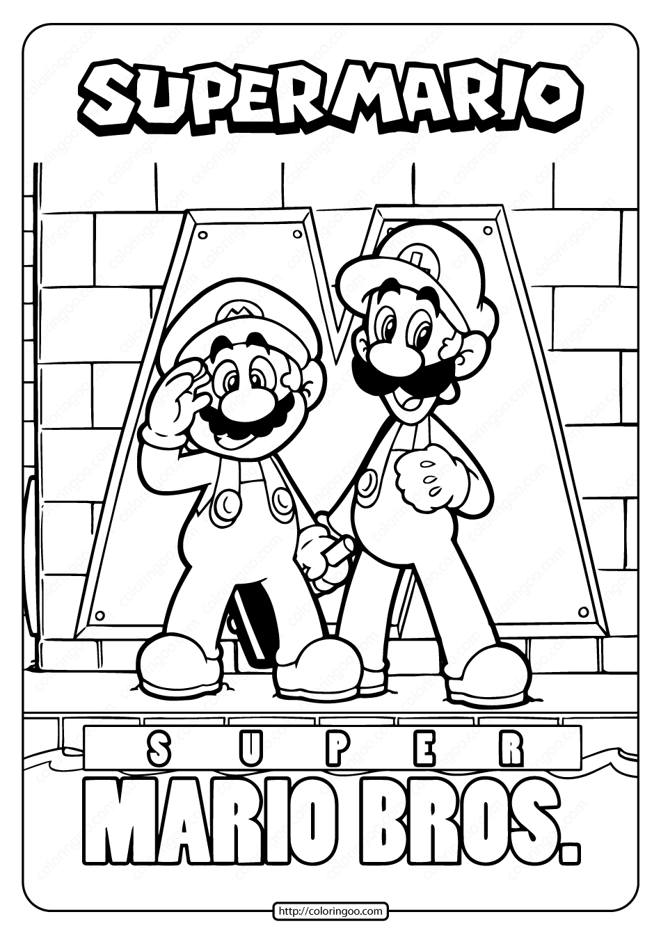 Mario And Luigi Coloring Pages