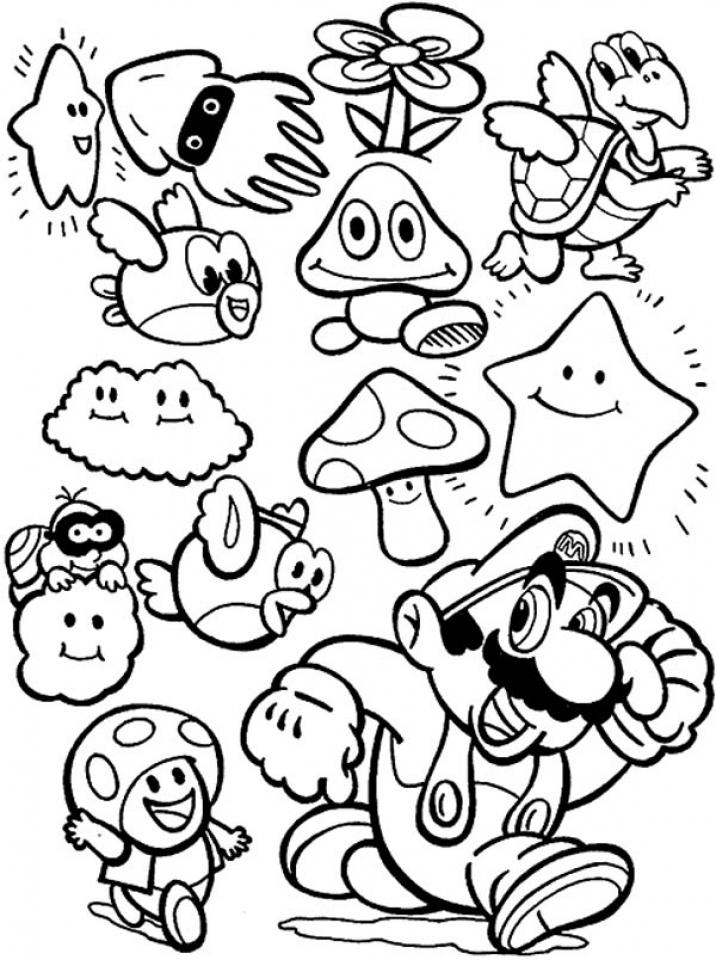 Mario Birthday Coloring Pages