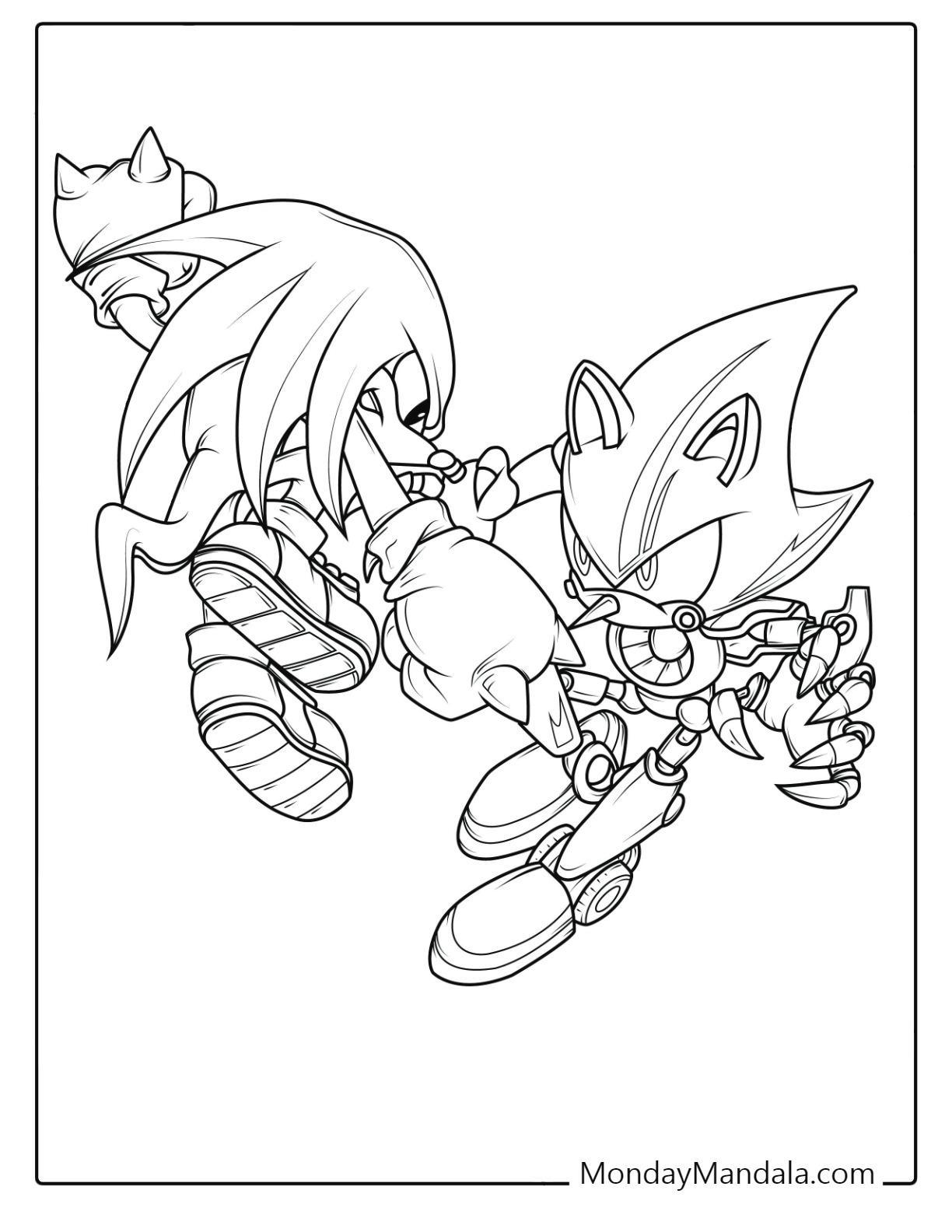 Metal Sonic Character Coloring Pages