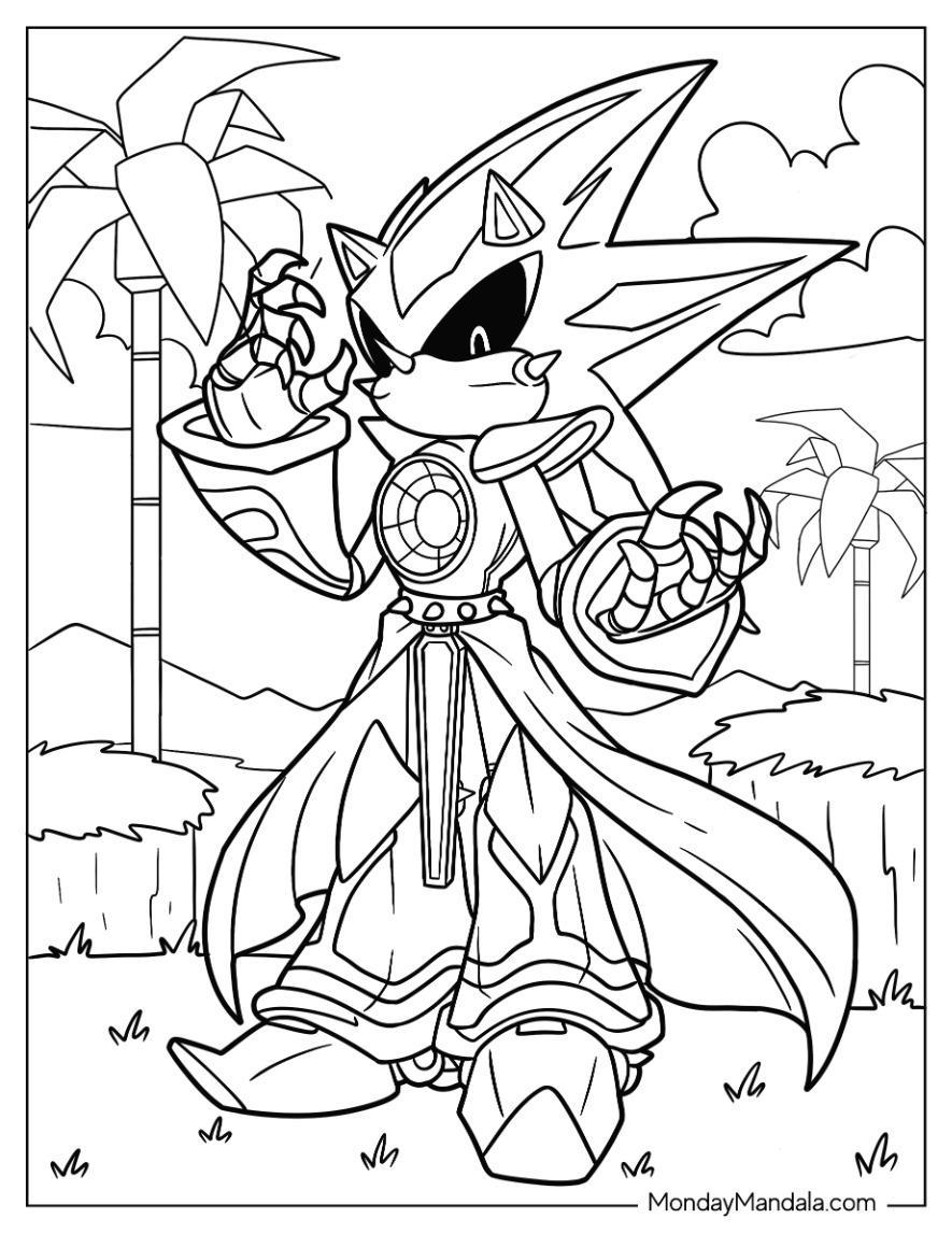 Metal Sonic In Battle Coloring Pages