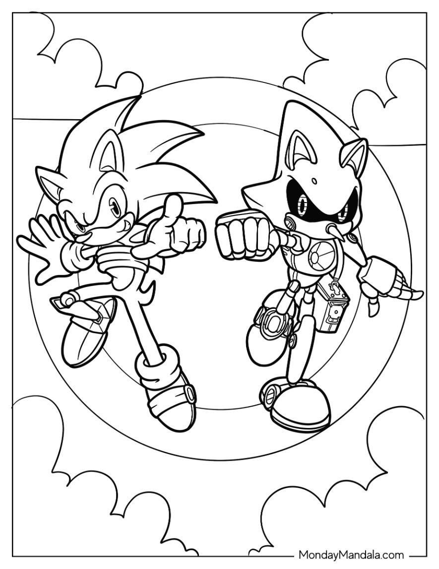 Metal Sonic Pose Coloring Pages