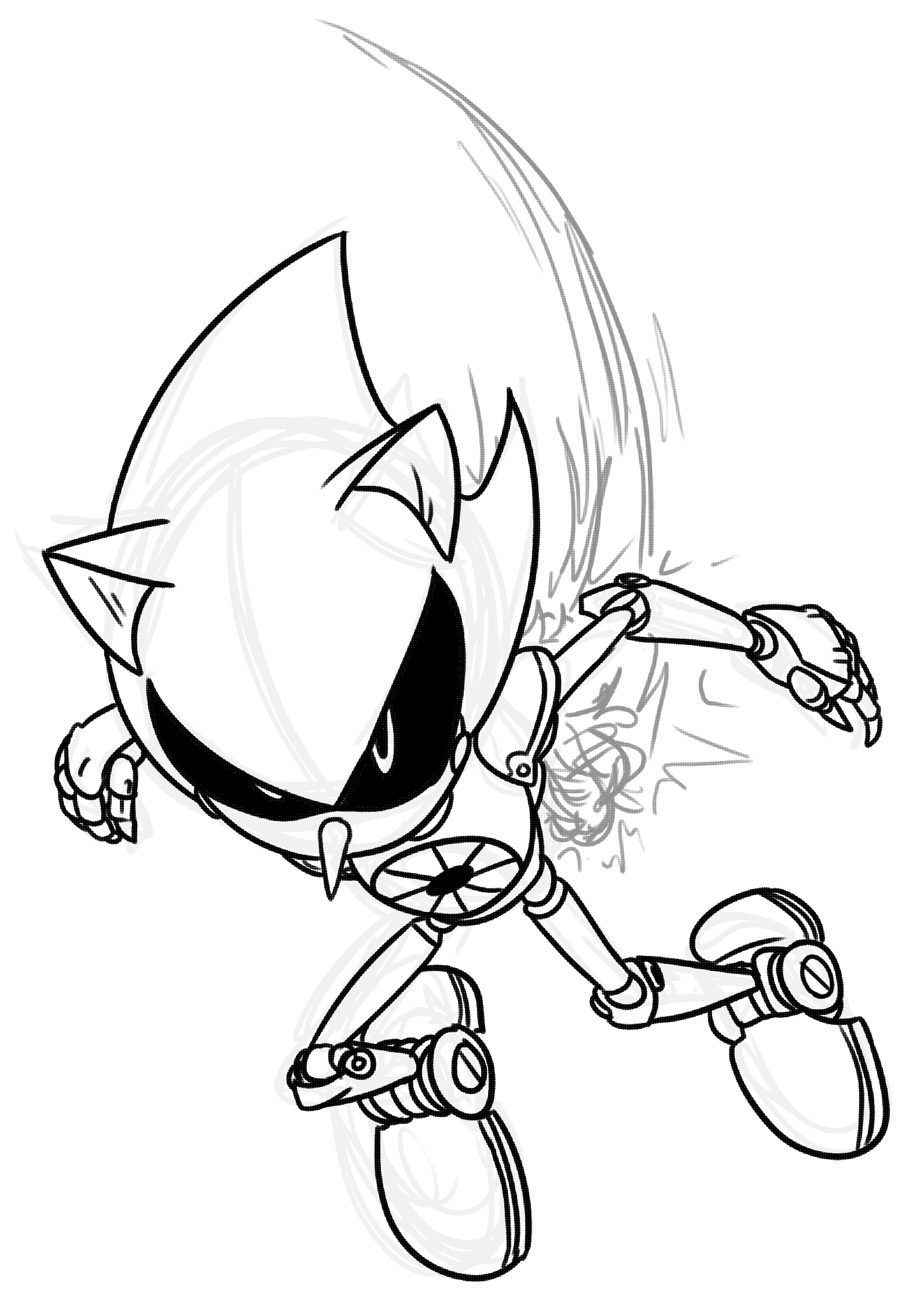 Metal Sonic Sketch Coloring Pages