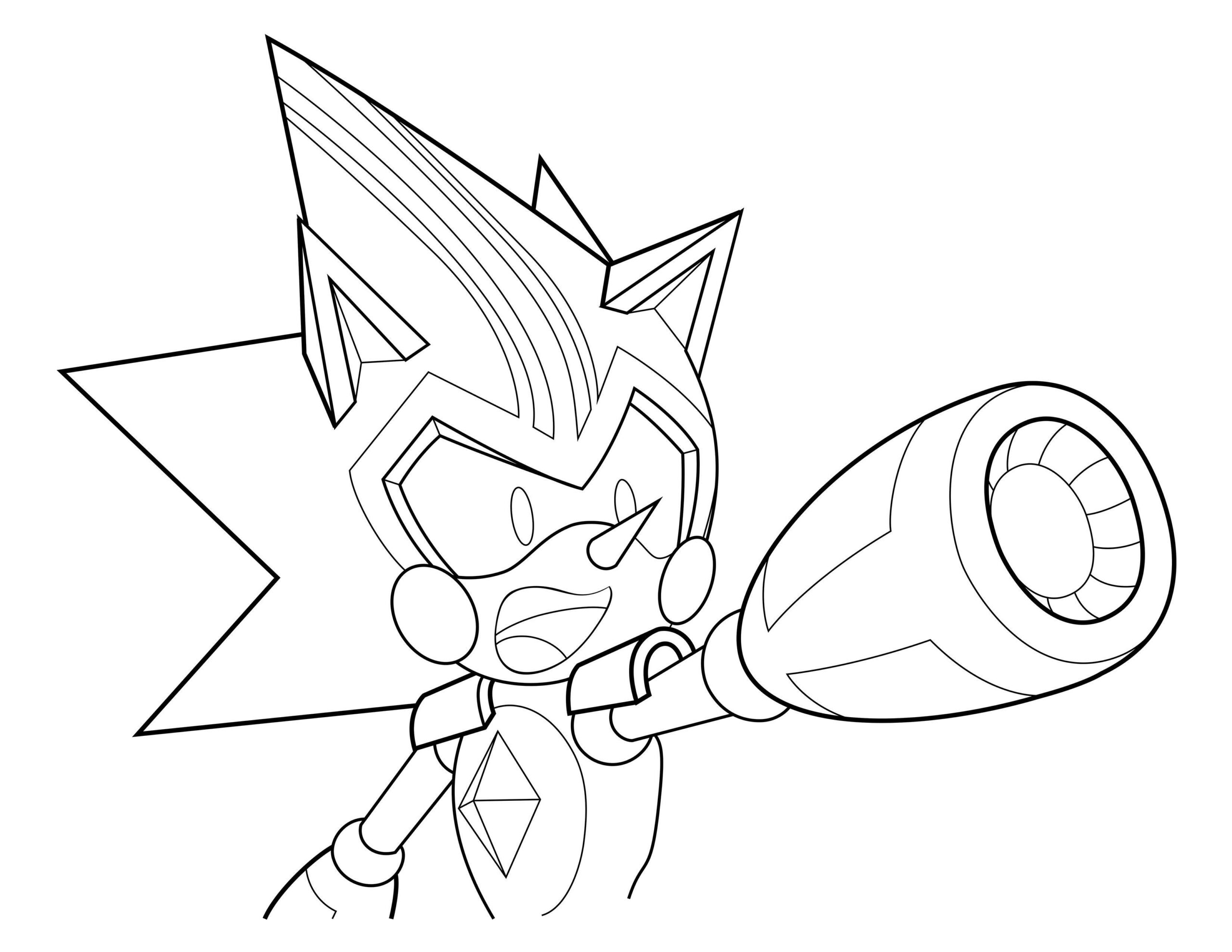 Metal Sonic Themed Coloring Pages