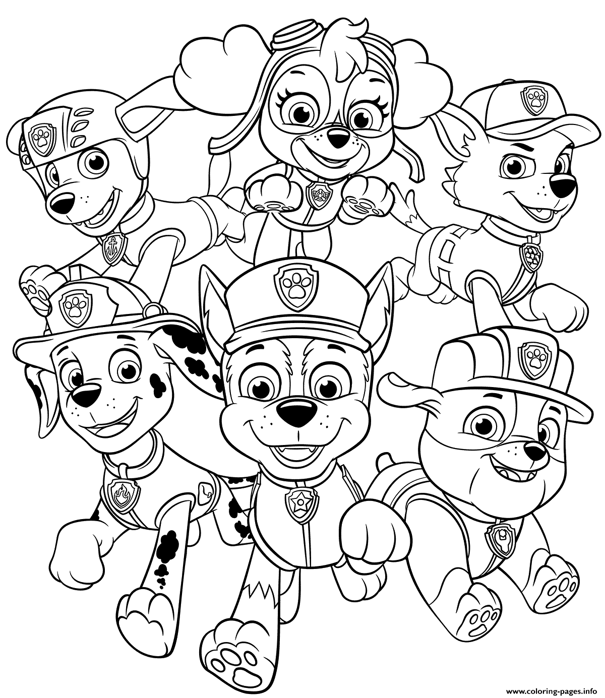 Paw Patrol printable coloring activities