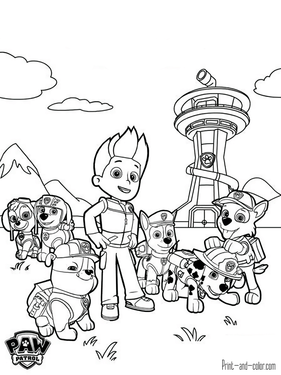 Paw Patrol themed coloring sheets