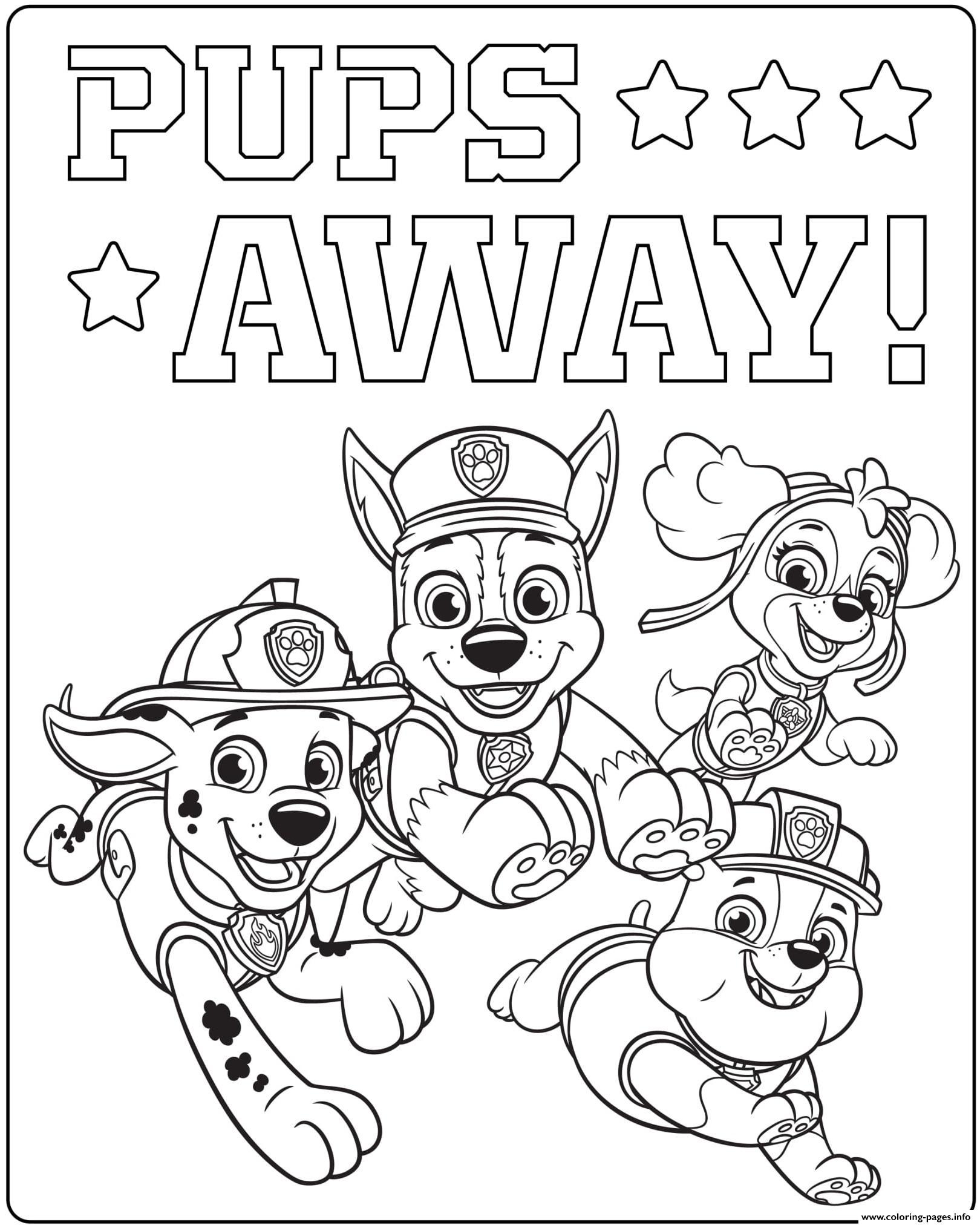 Printable Paw Patrol coloring sheets