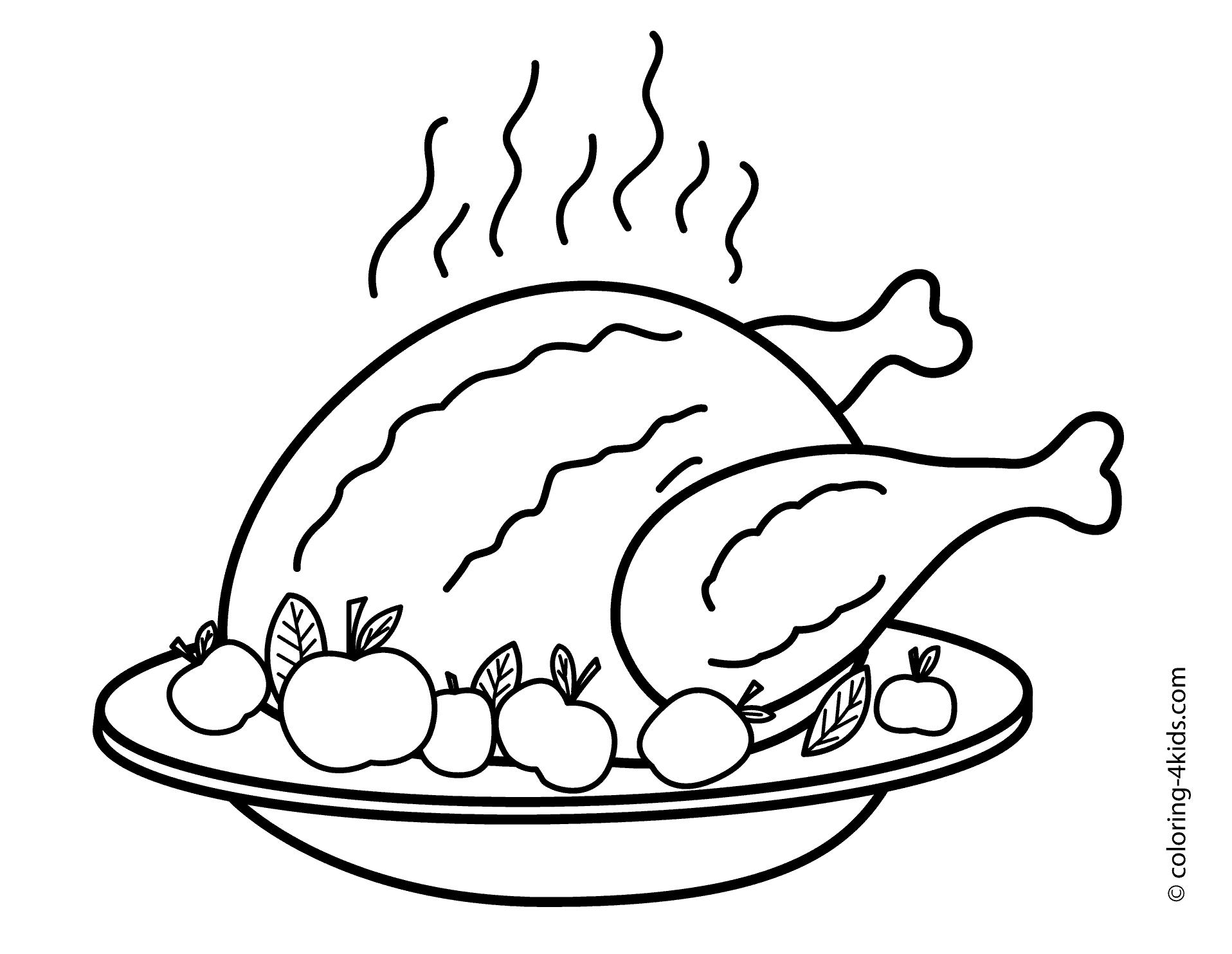 Printable Thanksgiving Food Coloring Pages