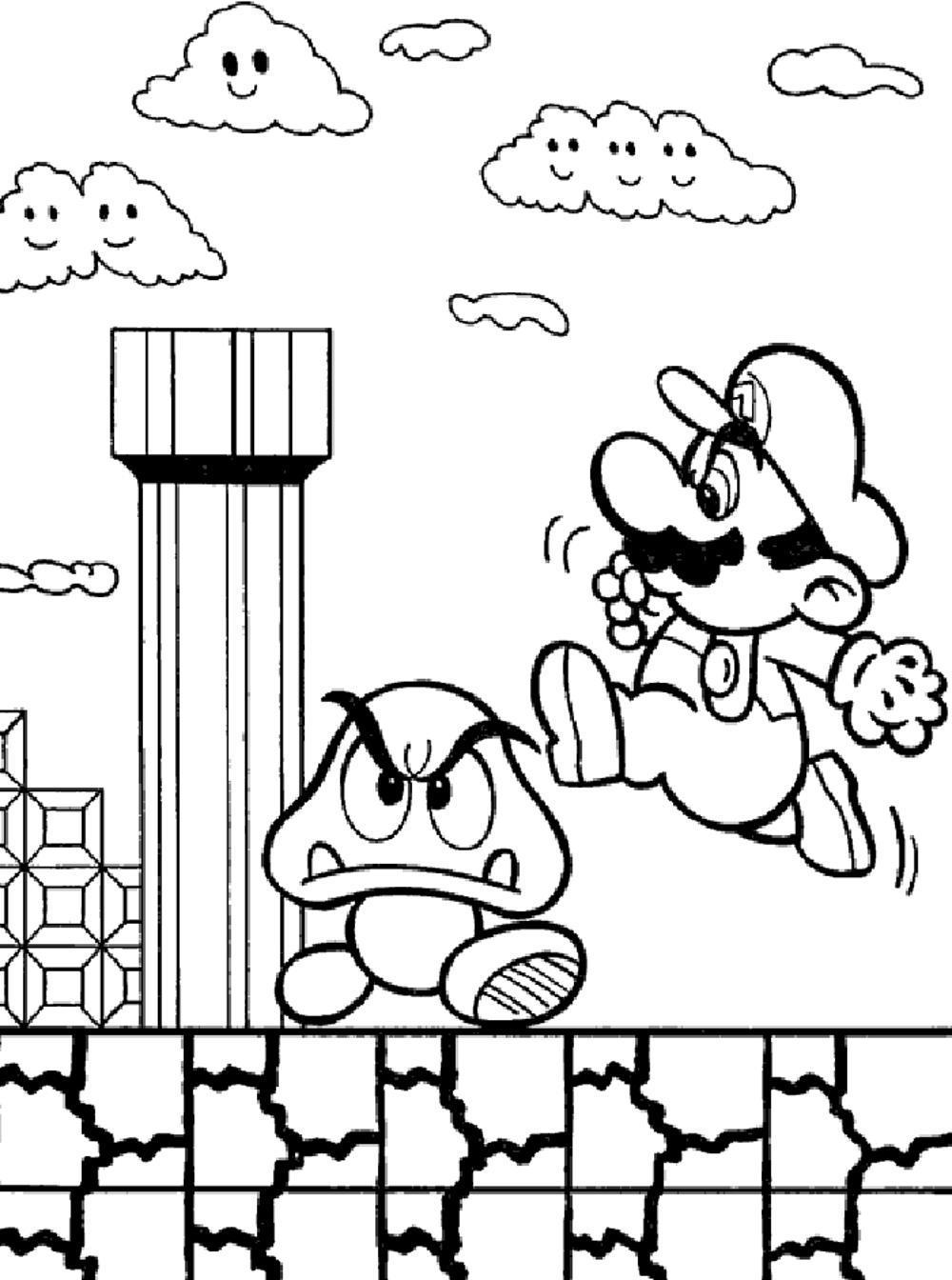 Super Mario Birthday Coloring Pages