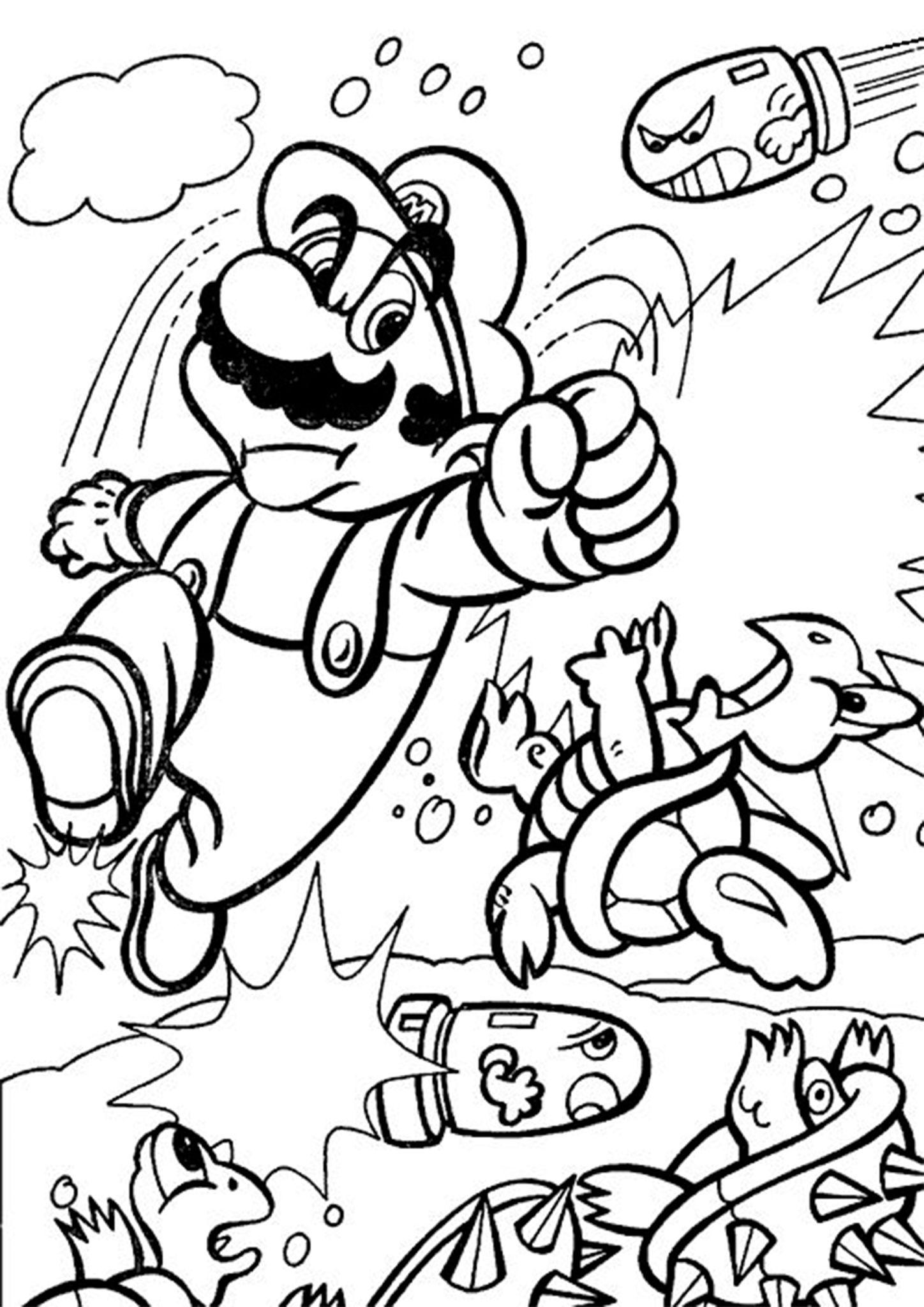 Super Mario Character Art Coloring Pages