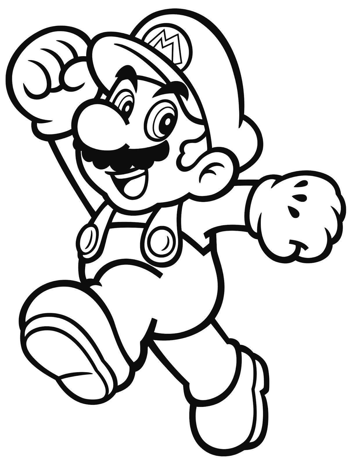 Super Mario Character Sketch Coloring Pages