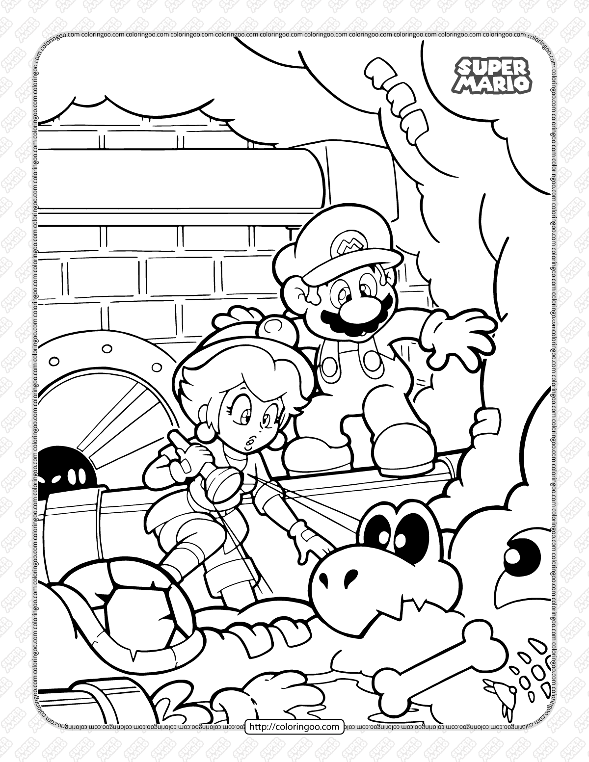 Super Mario Holiday Coloring Pages