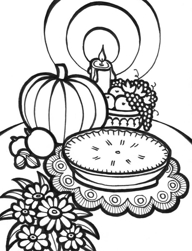 Thanksgiving Bread Coloring Pages