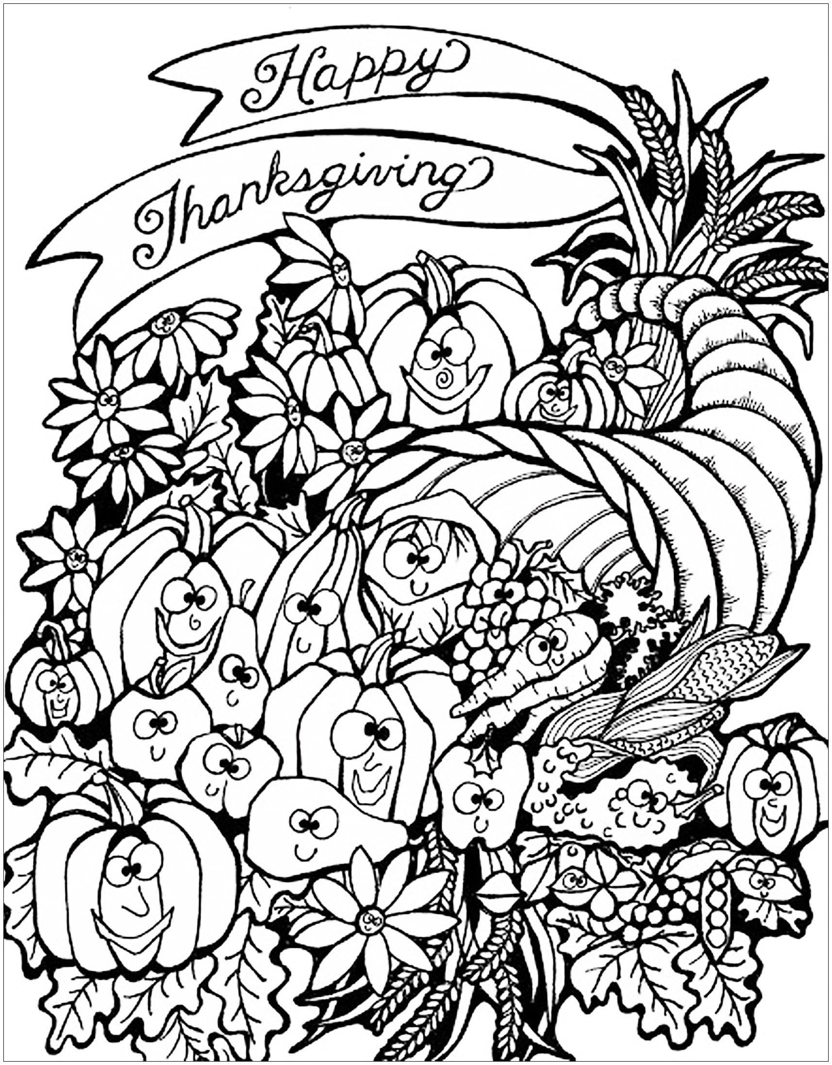 Thanksgiving Coloring Book Pages