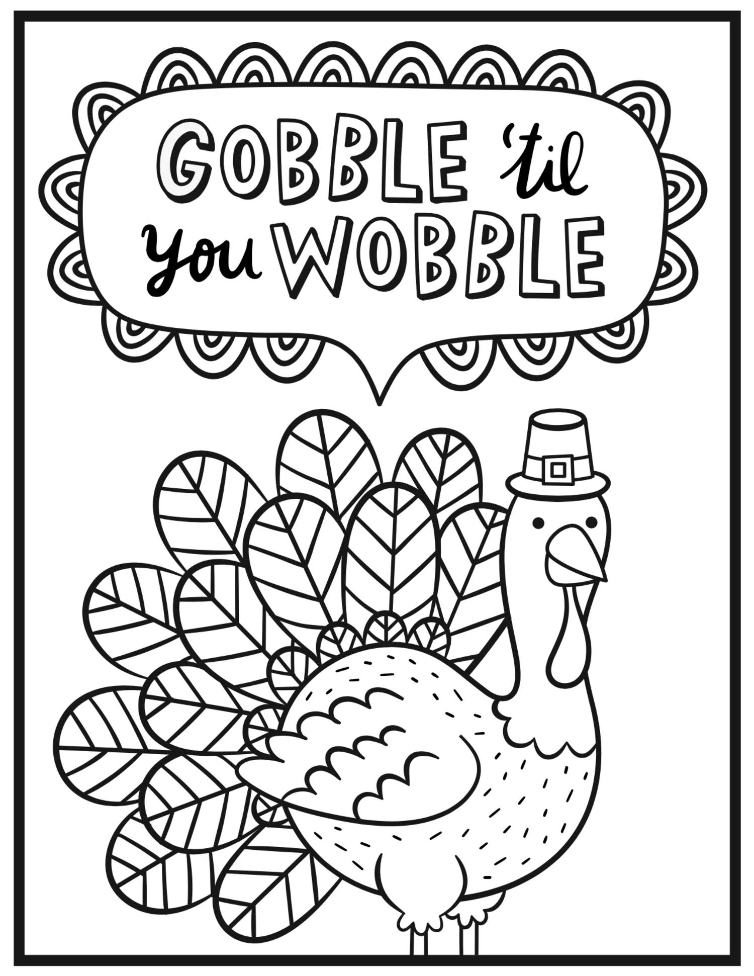 Thanksgiving Coloring Pages Cartoon