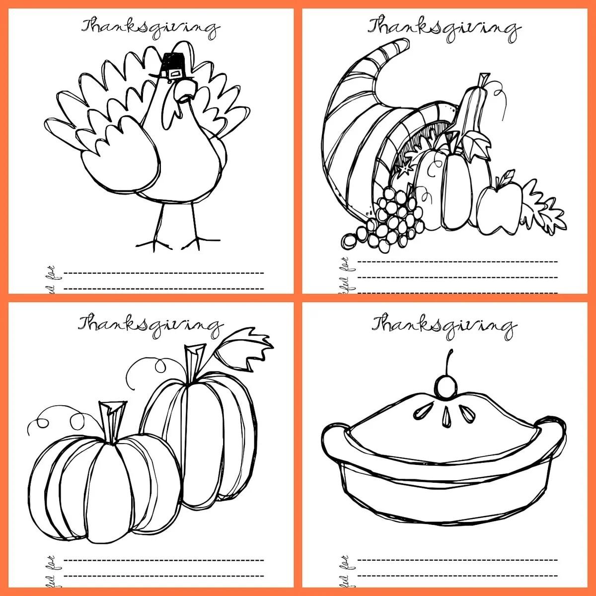 Thanksgiving Coloring Pages Colored