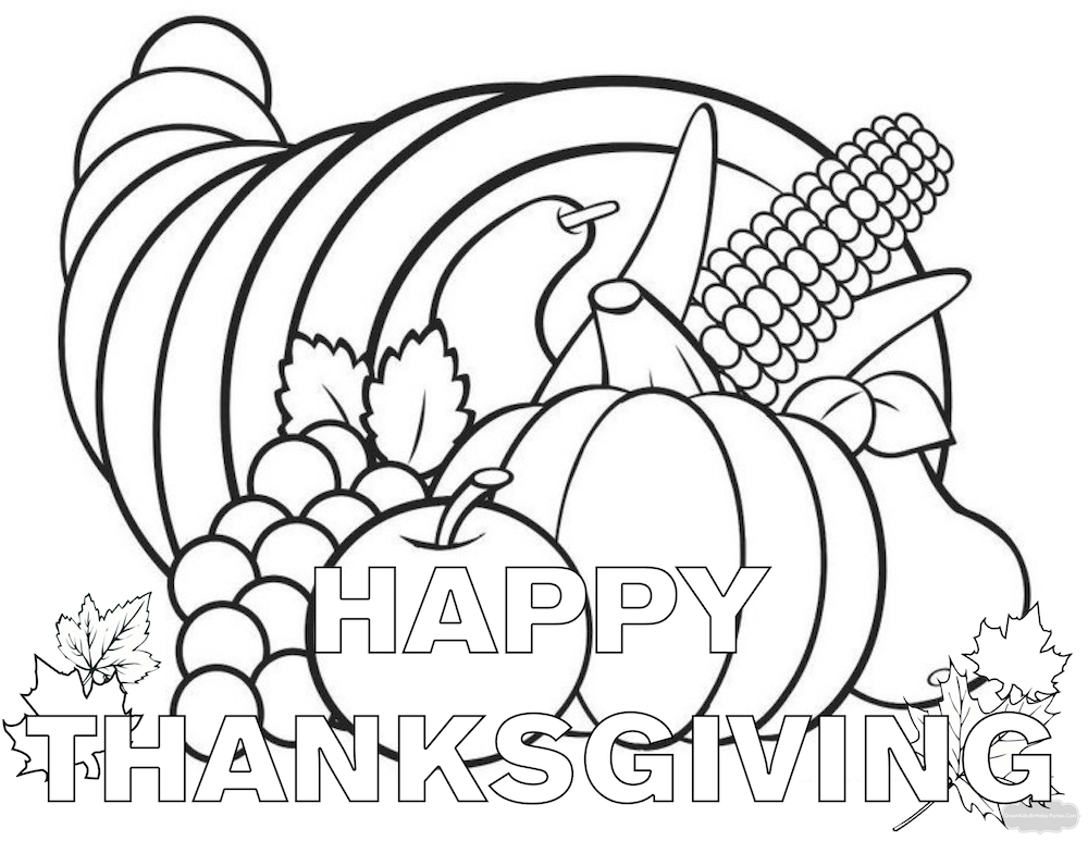 Thanksgiving Food Coloring Pages For Adults