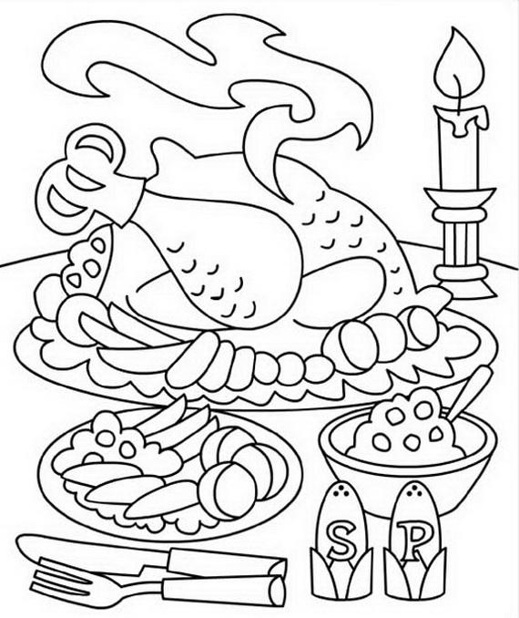 Thanksgiving Food Coloring Pages For Kids