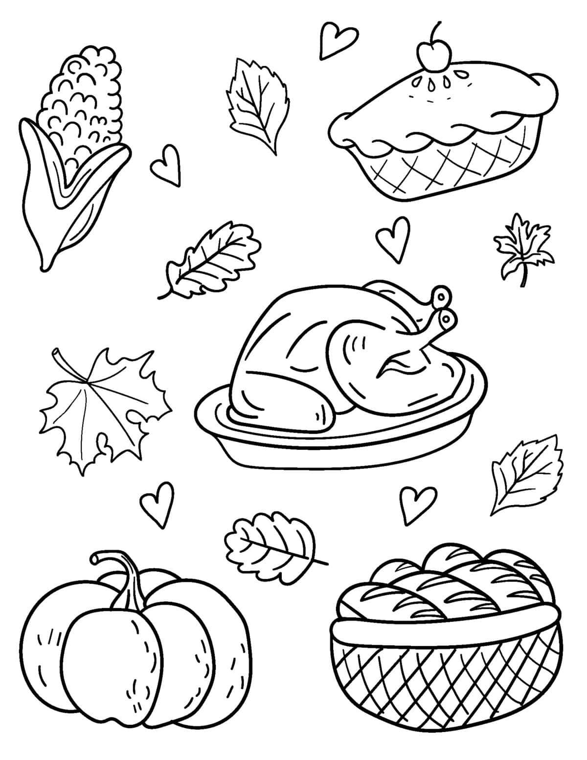 Thanksgiving Harvest Coloring Pages