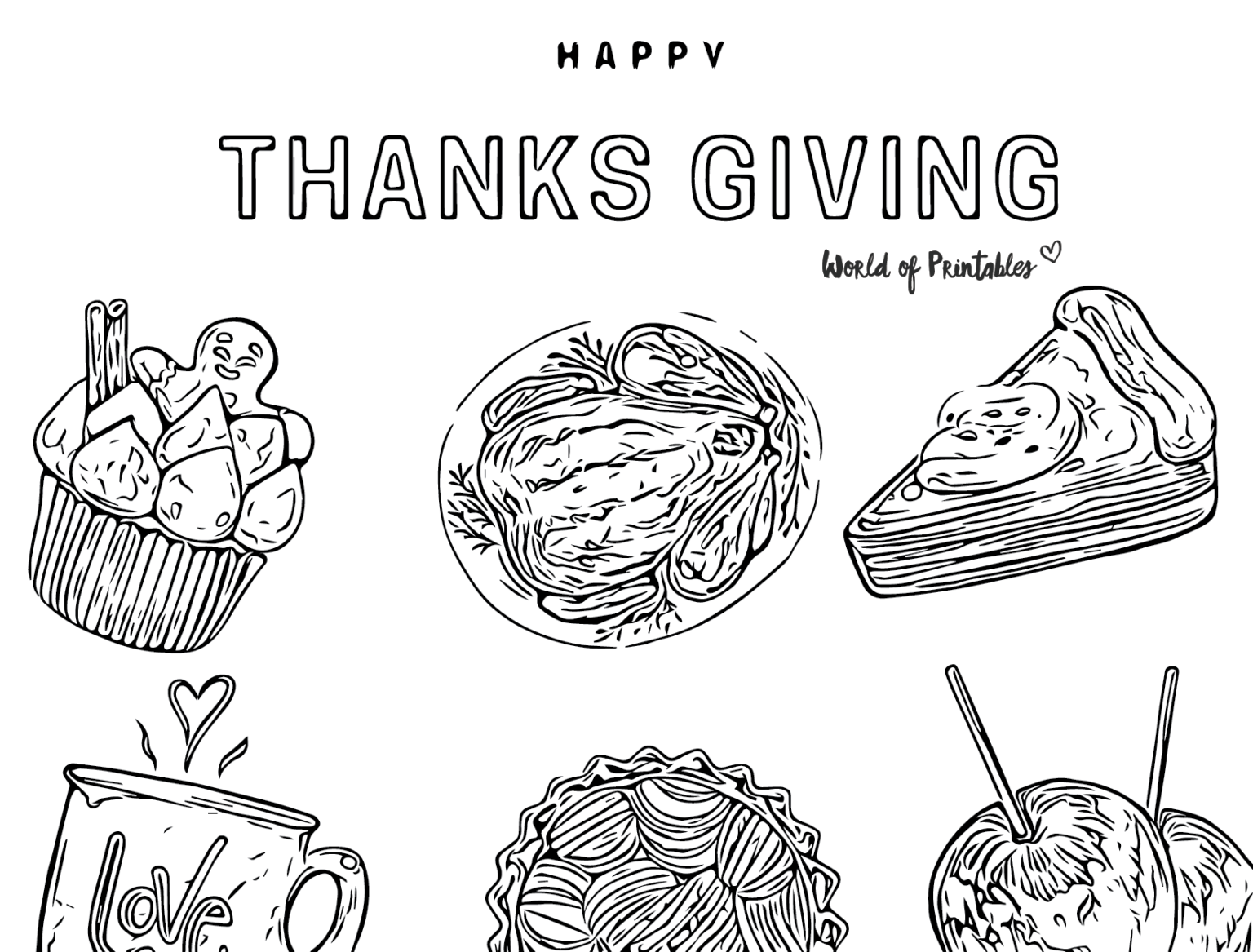 Thanksgiving Pie Coloring Pages