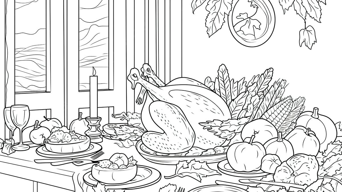 Thanksgiving Side Dishes Coloring Pages